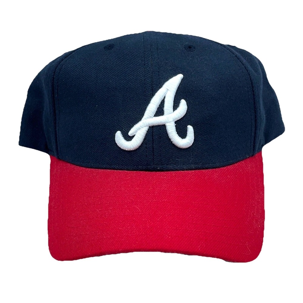 Atlanta Braves Hat Cap Strap Back Blue Red Plain Logo Baseball Dad Wool Adult